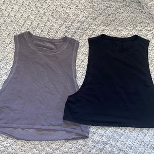 Two Lululemon Crop Tanks